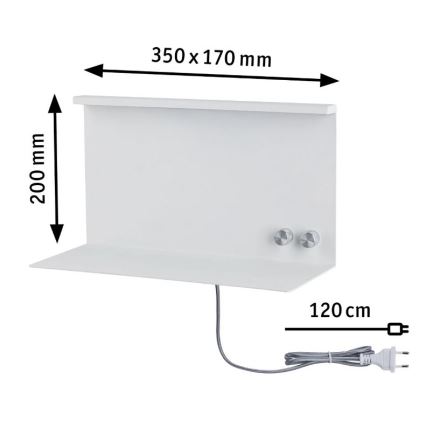 Paulmann 78919 - LED/4,5W Iluminação com regulação com prateleira e USB + LED/1,6W 230V