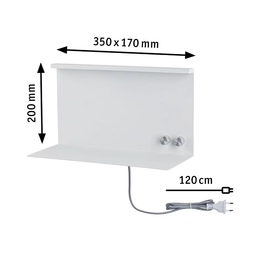 Paulmann 78919 - LED/4,5W Iluminação com regulação com prateleira e USB + LED/1,6W 230V