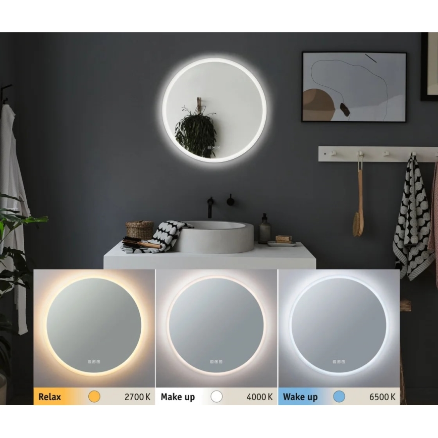 Paulmann 78952- Espelho para casa de banho LED/21W IP44 regulável com retroiluminação MIRA 230V