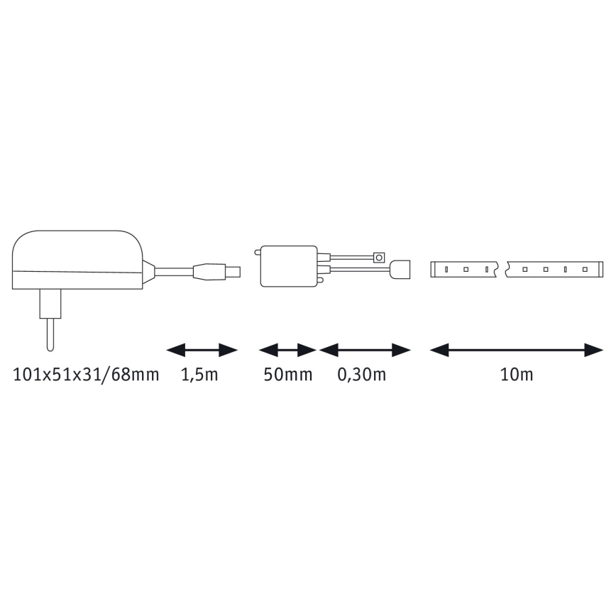 Paulmann 78978 - Tira com regulação LED RGB/20W SIMPLED 5m 230V + CR