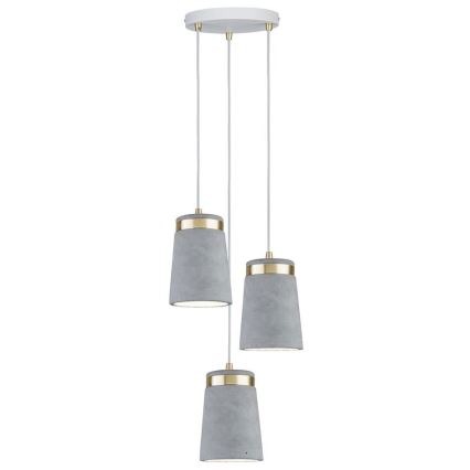 Paulmann 79627 - Candelabro suspenso NORELL 3xE27/20W/230V betão