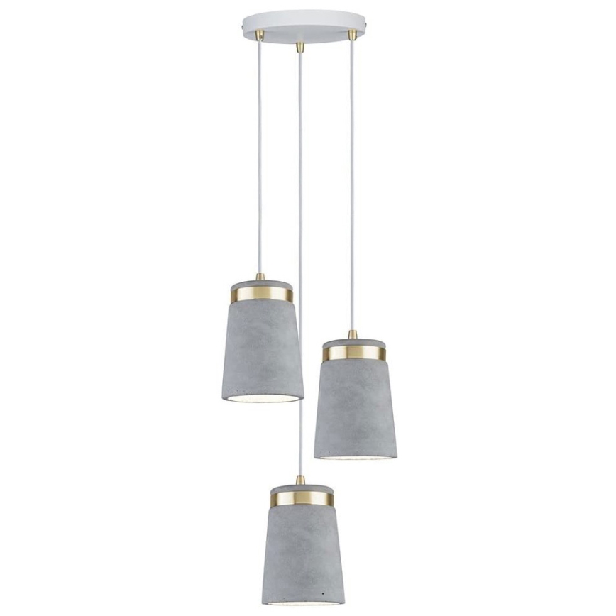 Paulmann 79627 - Candelabro suspenso NORELL 3xE27/20W/230V betão
