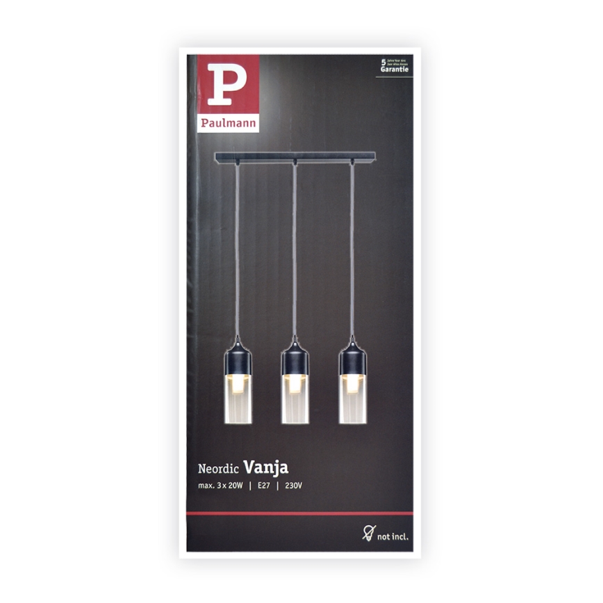 Paulmann 79642 - Candelabro sobre um fio NEORDIC 3xE27/60W/230V