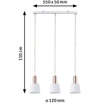 Paulmann 79657 - 3xE14/20W Candelabro suspenso NEORDIC HALDAR 230V