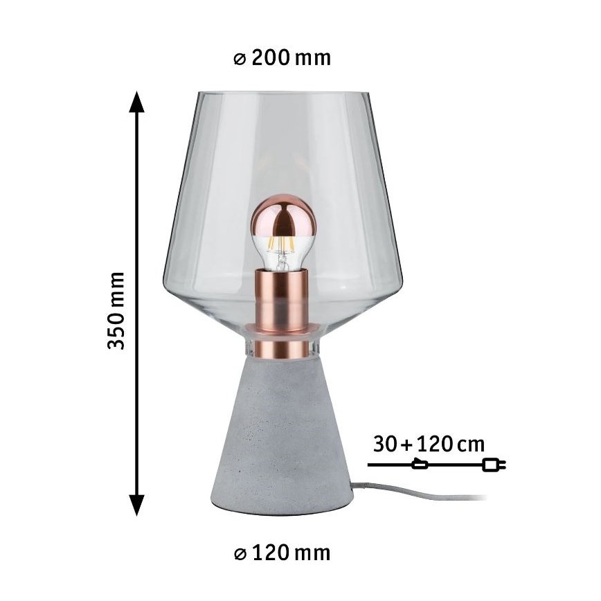 Paulmann 79665 - 1xE27/20W Candeeiro de mesa NEORDIC YORIK 230V