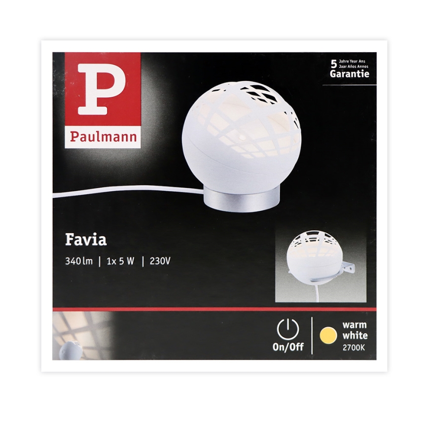 Paulmann 79697 - LED/6W Candeeiro de mesa FAVIA 230V