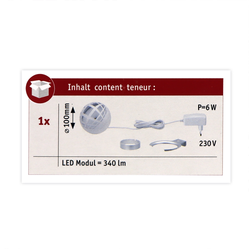 Paulmann 79697 - LED/6W Candeeiro de mesa FAVIA 230V