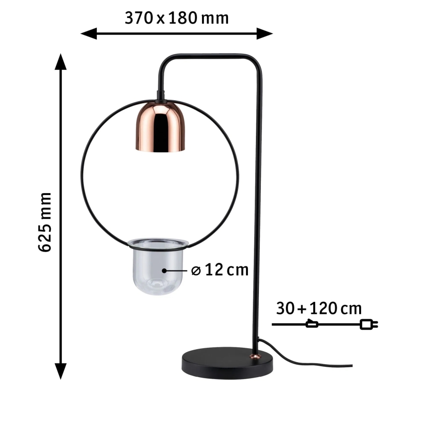 Paulmann 79746 - Candeeiro de mesa FANJA 1xGU10/20W 230V fumê