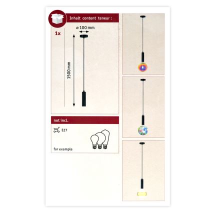 Paulmann 79757 - Candelabro num fio NEORDIC 1xE27/20W/230V