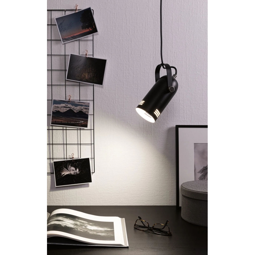 Paulmann 79766 - 1xE27/15W Lustre suspenso por cabo LAVEA 230V preto