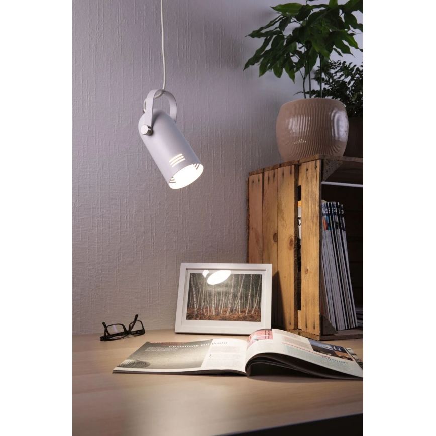 Paulmann 79767 - 1xE27/15W Pendente em cabo LAVEA 230V branco