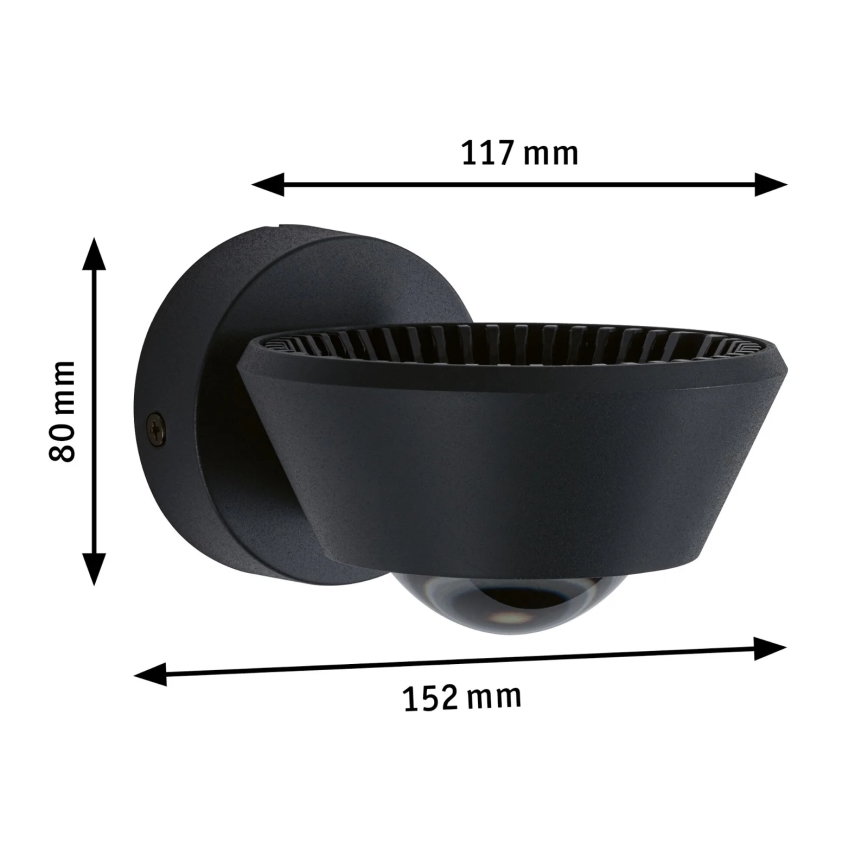 Paulmann 79769 - LED/9W IP44 Iluminação de parede com regulação SABIK 230V