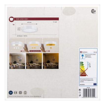 Paulmann 79795 - LED/13W Iluminação de teto CARPO 230V 2300/2500/3000K