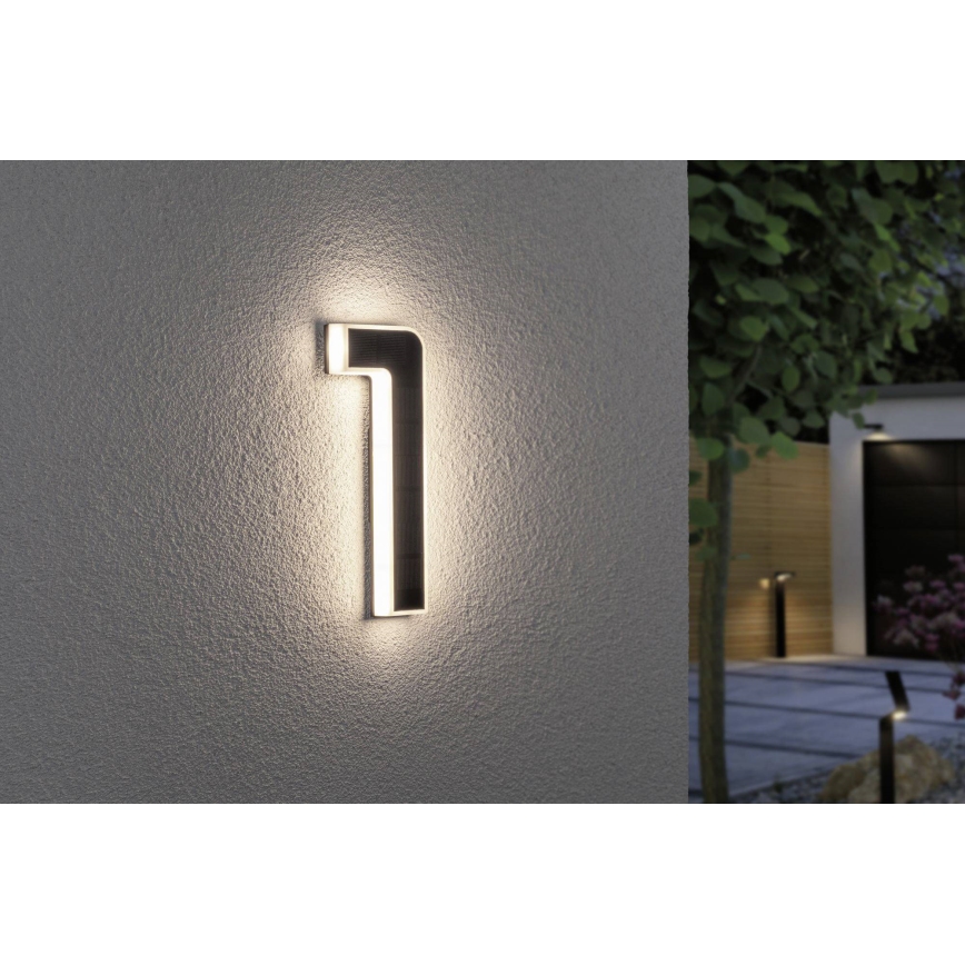 Paulmann 79842 - LED/0,2W IP44 Número de casa solar 1,2V