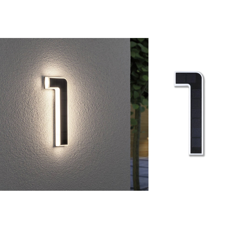 Paulmann 79842 - LED/0,2W IP44 Número de casa solar 1,2V