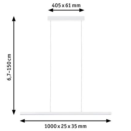 Paulmann 79903 - LED/43W Candelabro suspenso com regulação SMART LENTO 230V 2700-6000K
