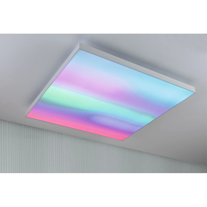 Paulmann 79910 - Candeeiro de tecto LED/31W RGBW dimerizável LORIA 230V 3000-6500K 59,5x59,5 cm branco + controlo remoto