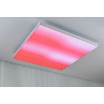 Paulmann 79910 - Candeeiro de tecto LED/31W RGBW dimerizável LORIA 230V 3000-6500K 59,5x59,5 cm branco + controlo remoto