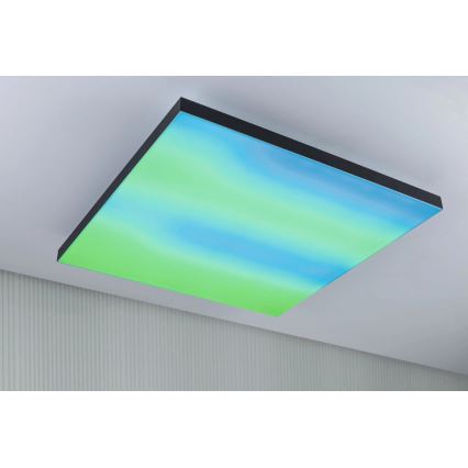 Paulmann 79913 - LED/31W RGBW Candeeiro de teto dimerizável LORIA 230V 3000-6500K 59,5x59,5 cm preto + comando remoto