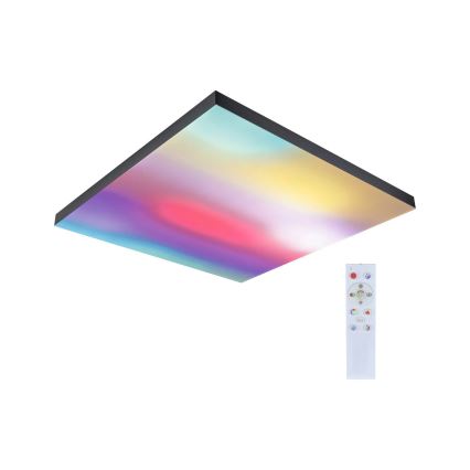 Paulmann 79913 - LED/31W RGBW Candeeiro de teto dimerizável LORIA 230V 3000-6500K 59,5x59,5 cm preto + comando remoto