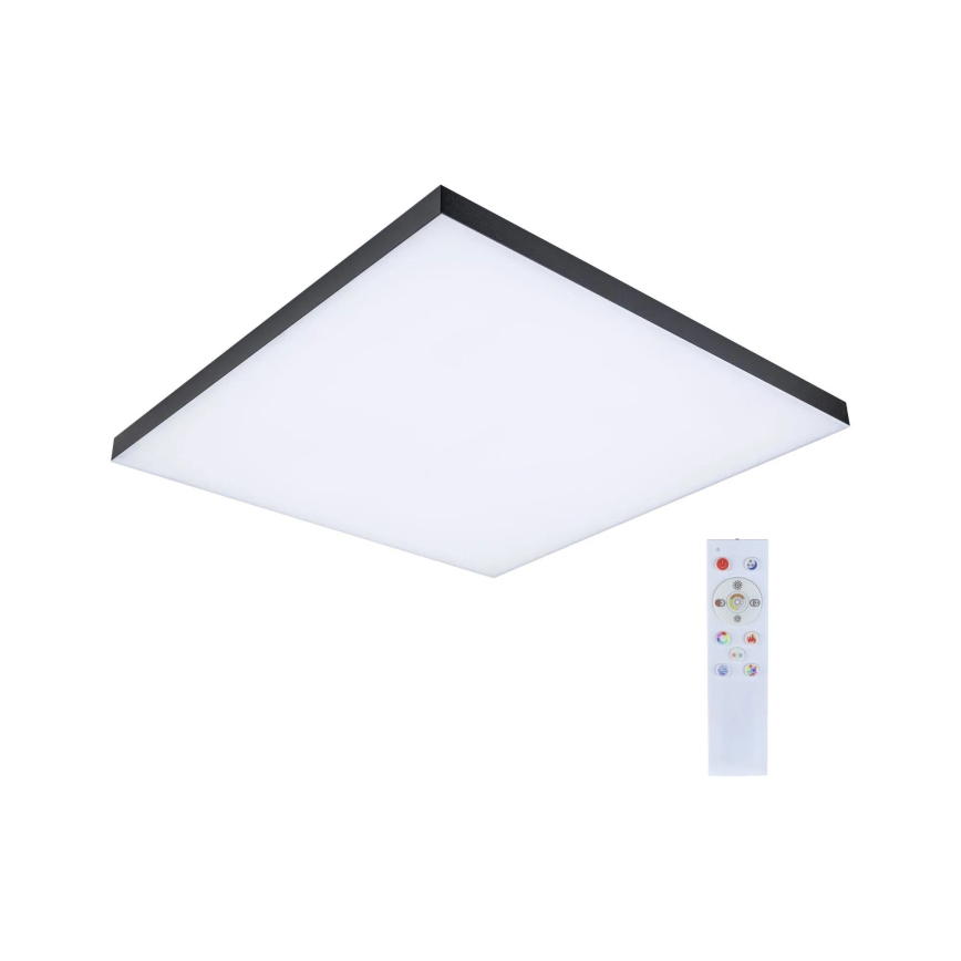 Paulmann 79913 - LED/31W RGBW Candeeiro de teto dimerizável LORIA 230V 3000-6500K 59,5x59,5 cm preto + comando remoto
