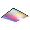 Paulmann 79913 - LED/31W RGBW Candeeiro de teto dimerizável LORIA 230V 3000-6500K 59,5x59,5 cm preto + comando remoto