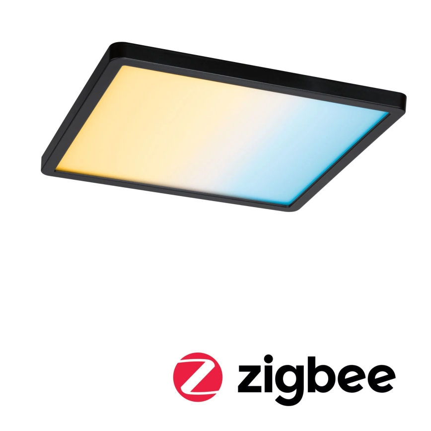 Paulmann 79967 - AREO luminária de teto encastrada para casa de banho, LED 16W, IP44, dimerizável, 230V, 23x23 cm, preto