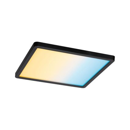 Paulmann 79967 - AREO luminária de teto encastrada para casa de banho, LED 16W, IP44, dimerizável, 230V, 23x23 cm, preto