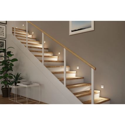 Paulmann 79999 - Iluminação de escada LED/1W TSARO 230V Follow/branco