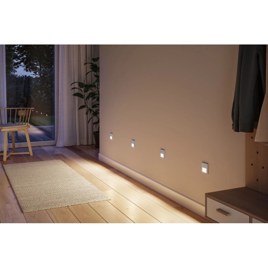 Paulmann 80003 - Iluminação de escada LED/1W com sensor TSARO 230V Lead/cromado mate