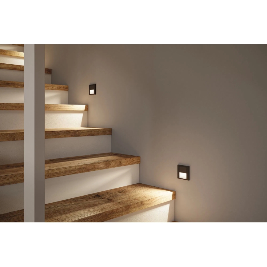 Paulmann 80004 - Iluminação de escada LED/1W com sensor TSARO 230V Lead/preto