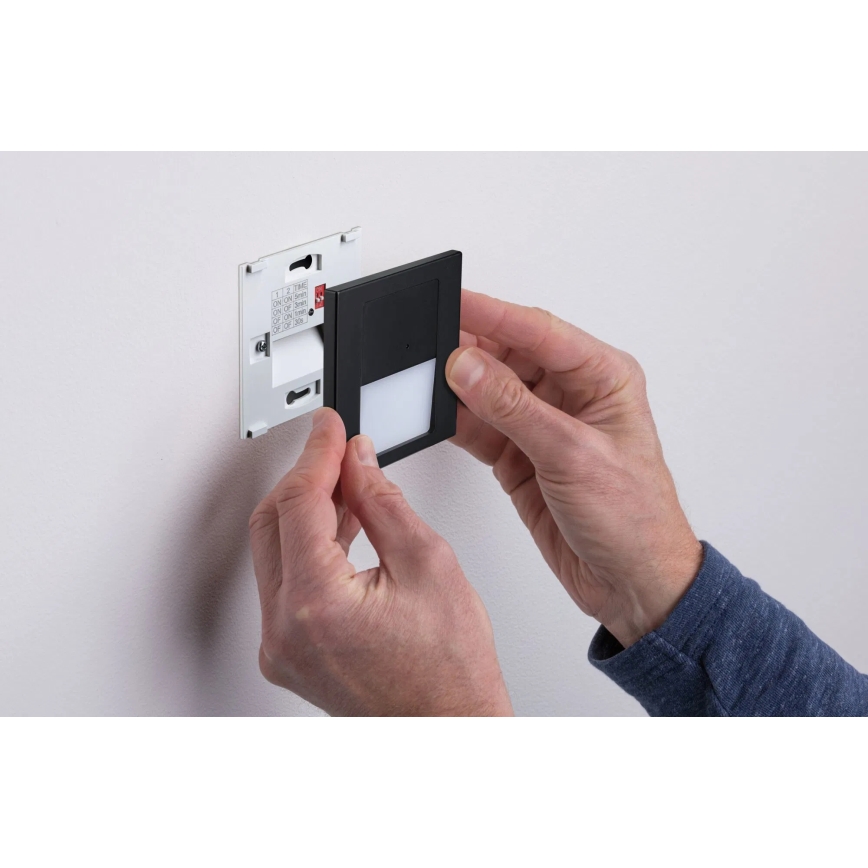 Paulmann 80004 - Iluminação de escada LED/1W com sensor TSARO 230V Lead/preto