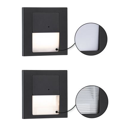 Paulmann 80004 - Iluminação de escada LED/1W com sensor TSARO 230V Lead/preto