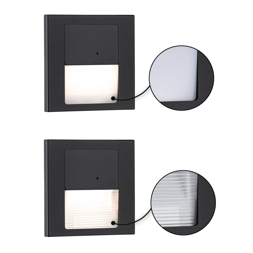 Paulmann 80004 - Iluminação de escada LED/1W com sensor TSARO 230V Lead/preto