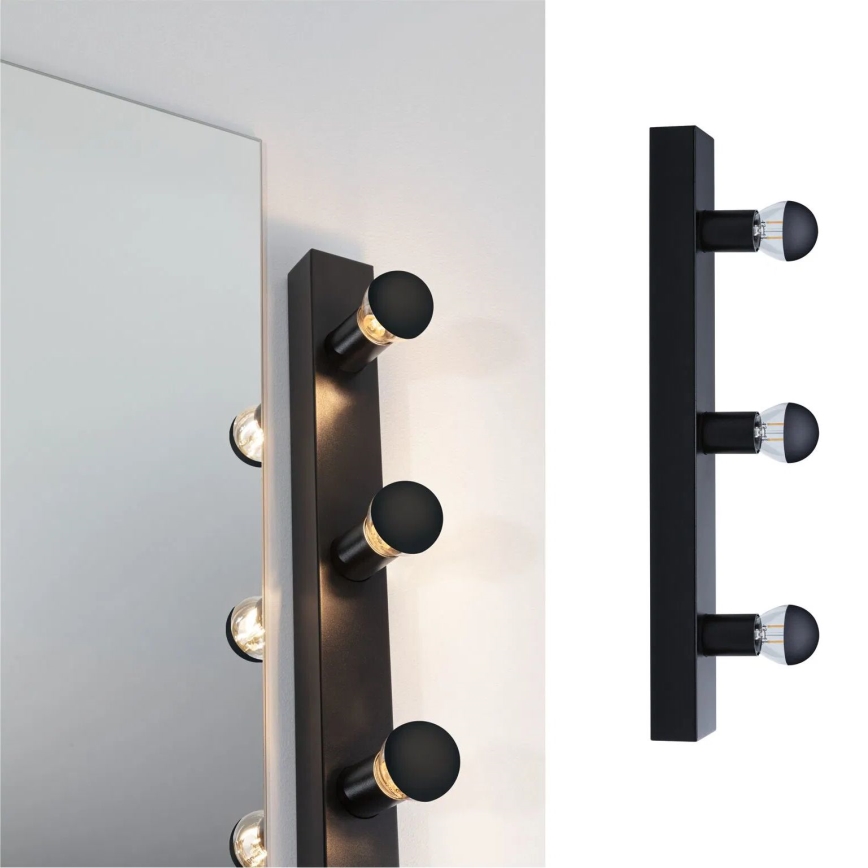 Paulmann 80097 - 3xE14/40W IP44 Iluminação de espelho para casa de banho REGULA 230V preto