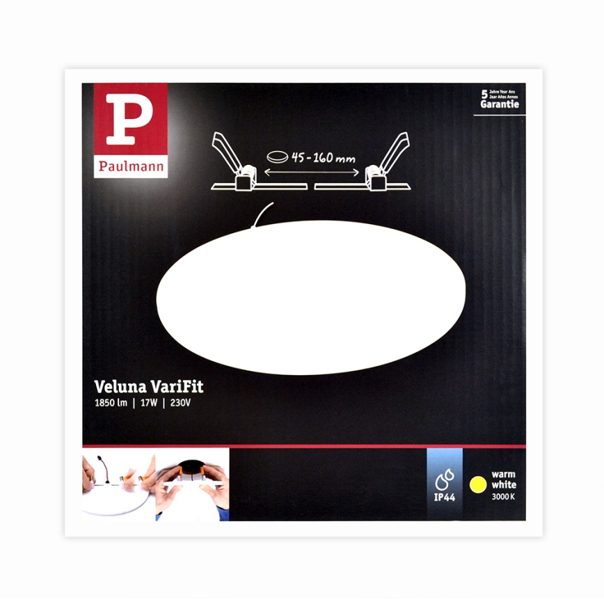 Paulmann 92389 - LED/17W IP44 Luz encastrada de casa de banho VARIFIT 230V