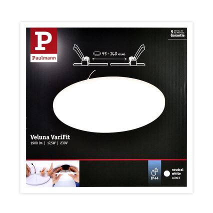 Paulmann 92392 - LED/17,5W IP44 Luz encastrada de casa de banho VARIFIT 230V