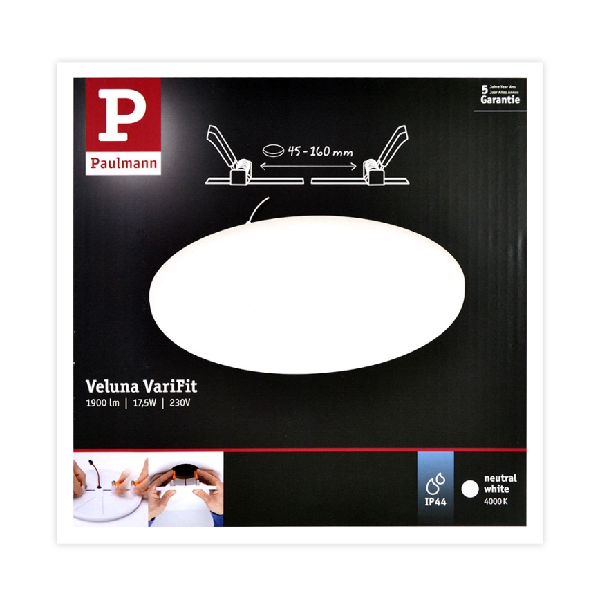 Paulmann 92392 - LED/17,5W IP44 Luz encastrada de casa de banho VARIFIT 230V