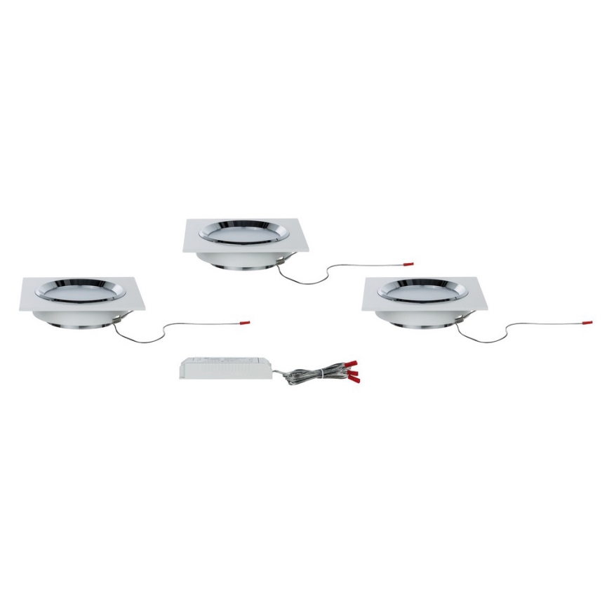 Paulmann 92695 - CONJUNTO 3xLED/8W Foco de encastrar com regulação DICE 230V