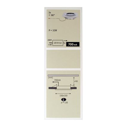 Paulmann 92695 - CONJUNTO 3xLED/8W Foco de encastrar com regulação DICE 230V