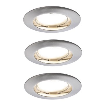 Paulmann 92827 - CONJUNTO 3xLED/7W IP44 Foco de encastrar para casa de banho com regulação COIN 230V