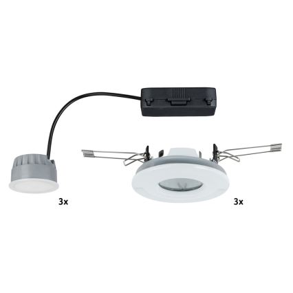 Paulmann 92847 - CONJUNTO 3xLED/7W IP65 Iluminação embutida de casa de banho com regulação COIN 230V