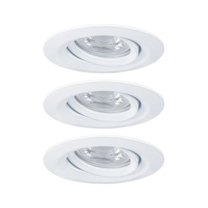 Paulmann 92971 - CONJUNTO 3x LED/4,2W IP23 Foco de encastrar para casa de banho com regulação NOVA 230V