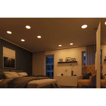 Paulmann 92992 - Luminária de embutir para casa de banho AREO, LED 16 W, IP44, 230 V, 2000/3000/4000 K, diâmetro 23 cm, cromo mate