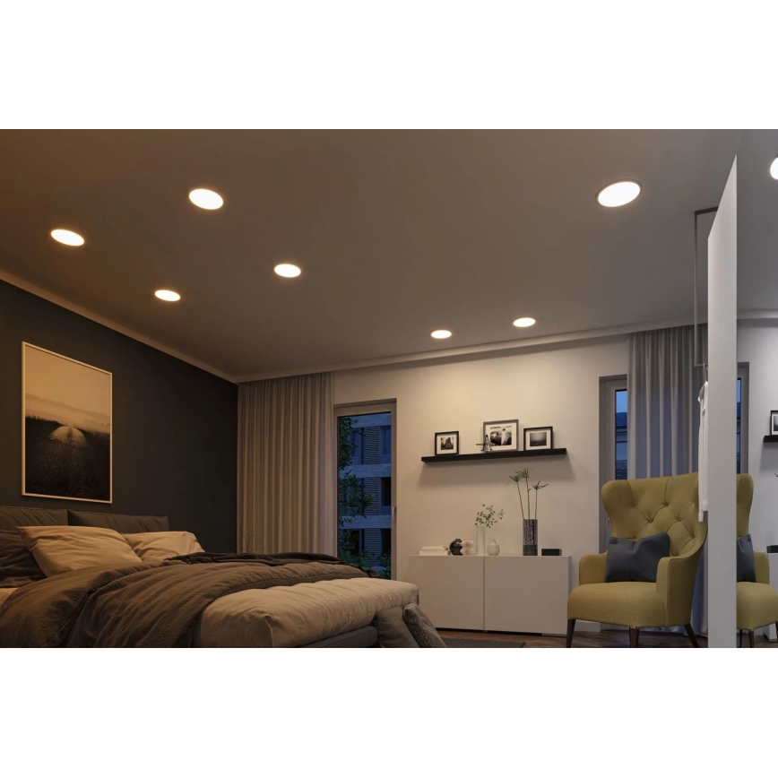 Paulmann 92992 - Luminária de embutir para casa de banho AREO, LED 16 W, IP44, 230 V, 2000/3000/4000 K, diâmetro 23 cm, cromo mate