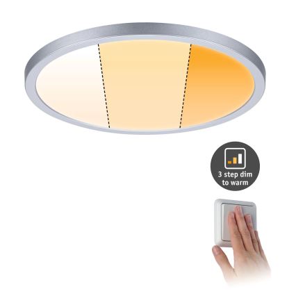 Paulmann 92992 - Luminária de embutir para casa de banho AREO, LED 16 W, IP44, 230 V, 2000/3000/4000 K, diâmetro 23 cm, cromo mate