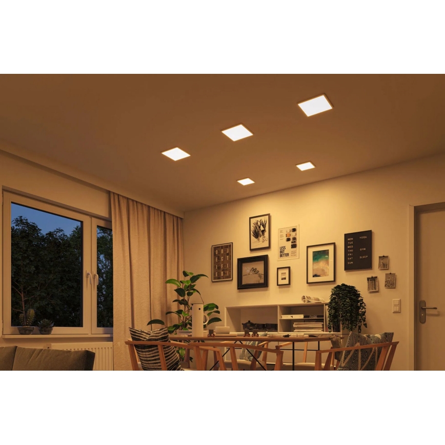 Paulmann 92993 - Luminária de embutir LED 13W IP44 para casa de banho AREO 230V 2000/3000/4000K 17,5x17,5 cm branco