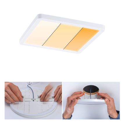 Paulmann 92993 - Luminária de embutir LED 13W IP44 para casa de banho AREO 230V 2000/3000/4000K 17,5x17,5 cm branco
