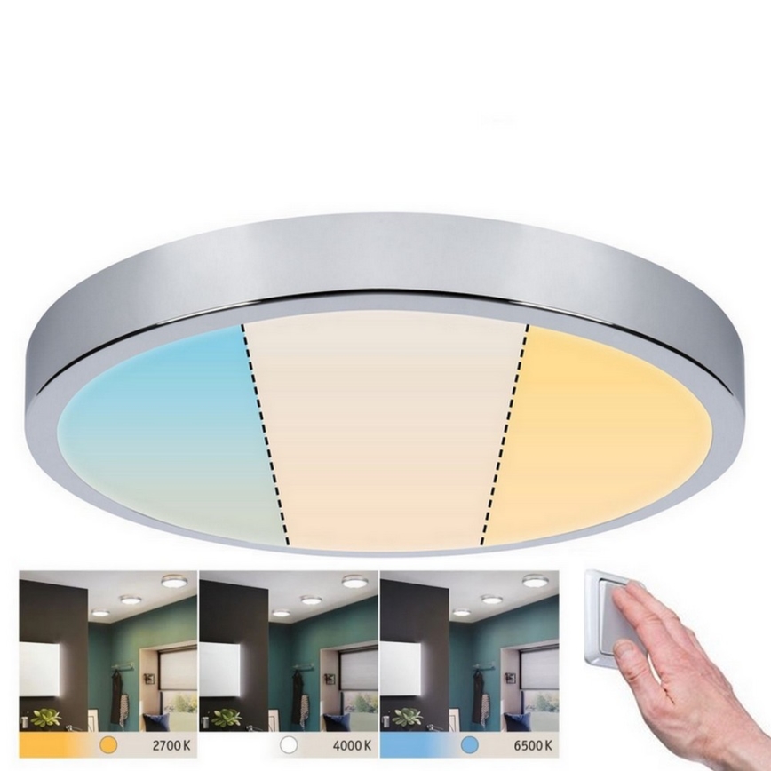 Paulmann 93023 - LED/24W IP44 Iluminação de teto de casa de banho AVIAR 230V 2700/4000/6500K