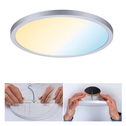 Paulmann 93046 - LED/16W IP44 Dimerizável luminária embutida para casa de banho AREO 230V 3000-6500K Ø 23 cm cromo mate